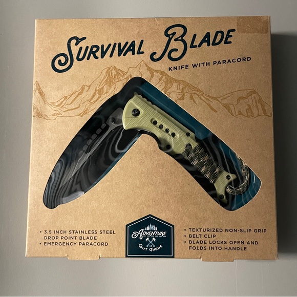 NEW Adventure is Out There Survival Blade - Knife with Paracord - Picture 2 of 6